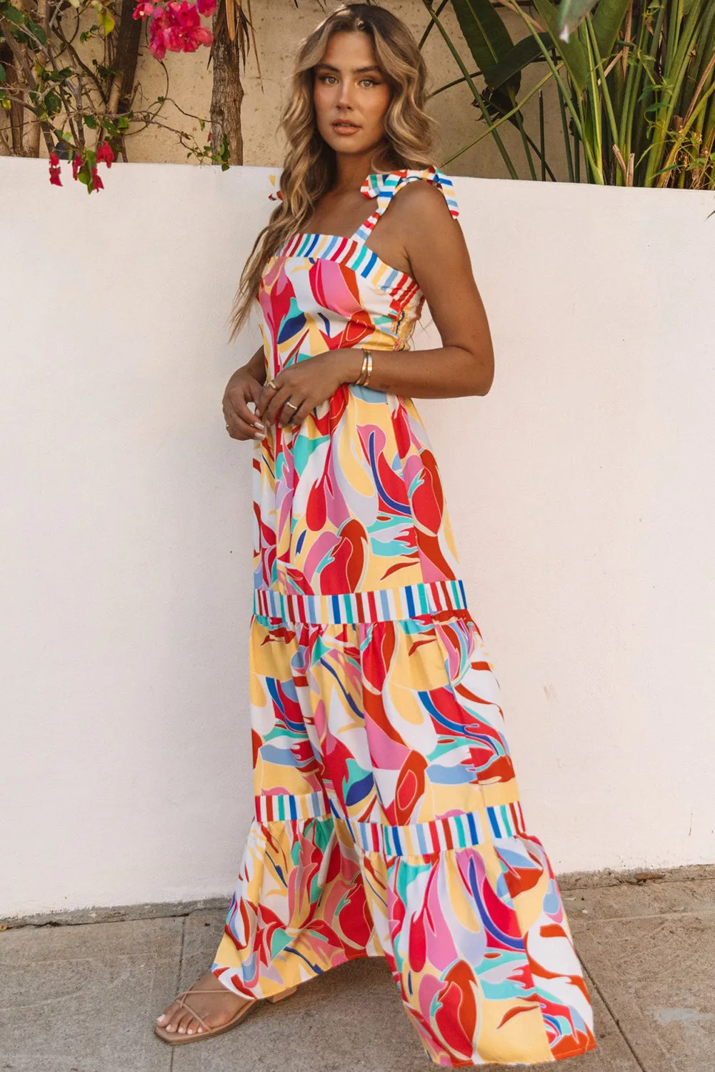 Abstract Colorful Maxi Dress