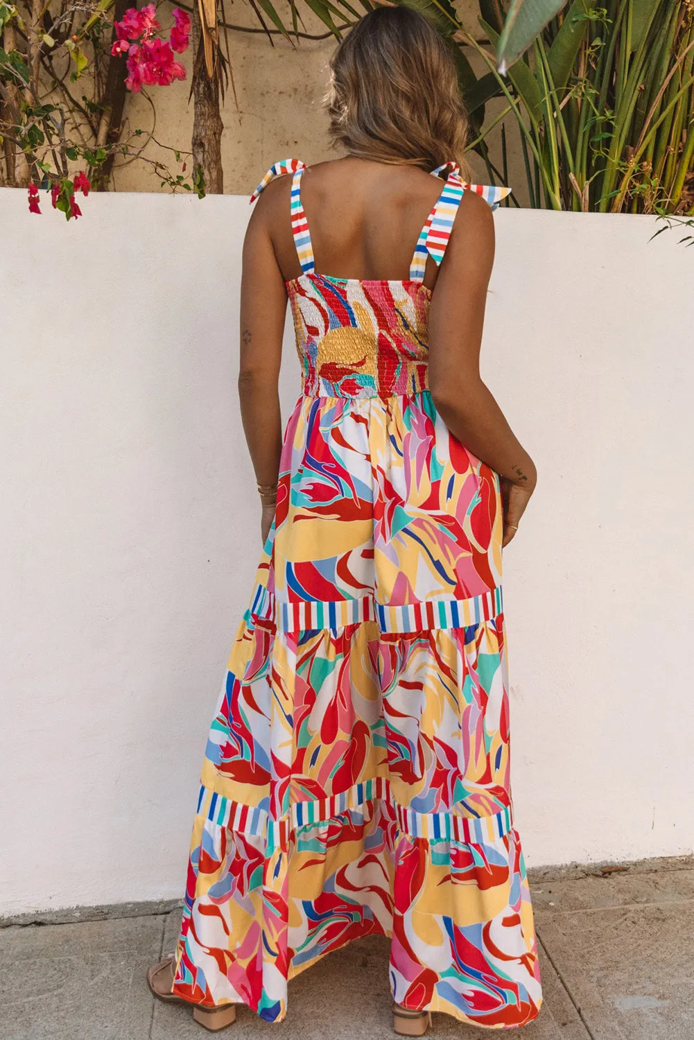 Abstract Colorful Maxi Dress