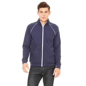 Bella   Canvas Men's Navy/White Piped Fleece Jacket