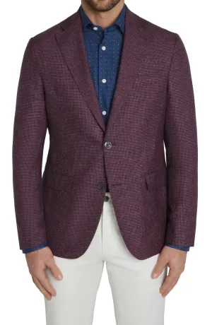 Berry Houndstooth Midland Contemporary Fit Wool Sport Jacket - Jack Victor