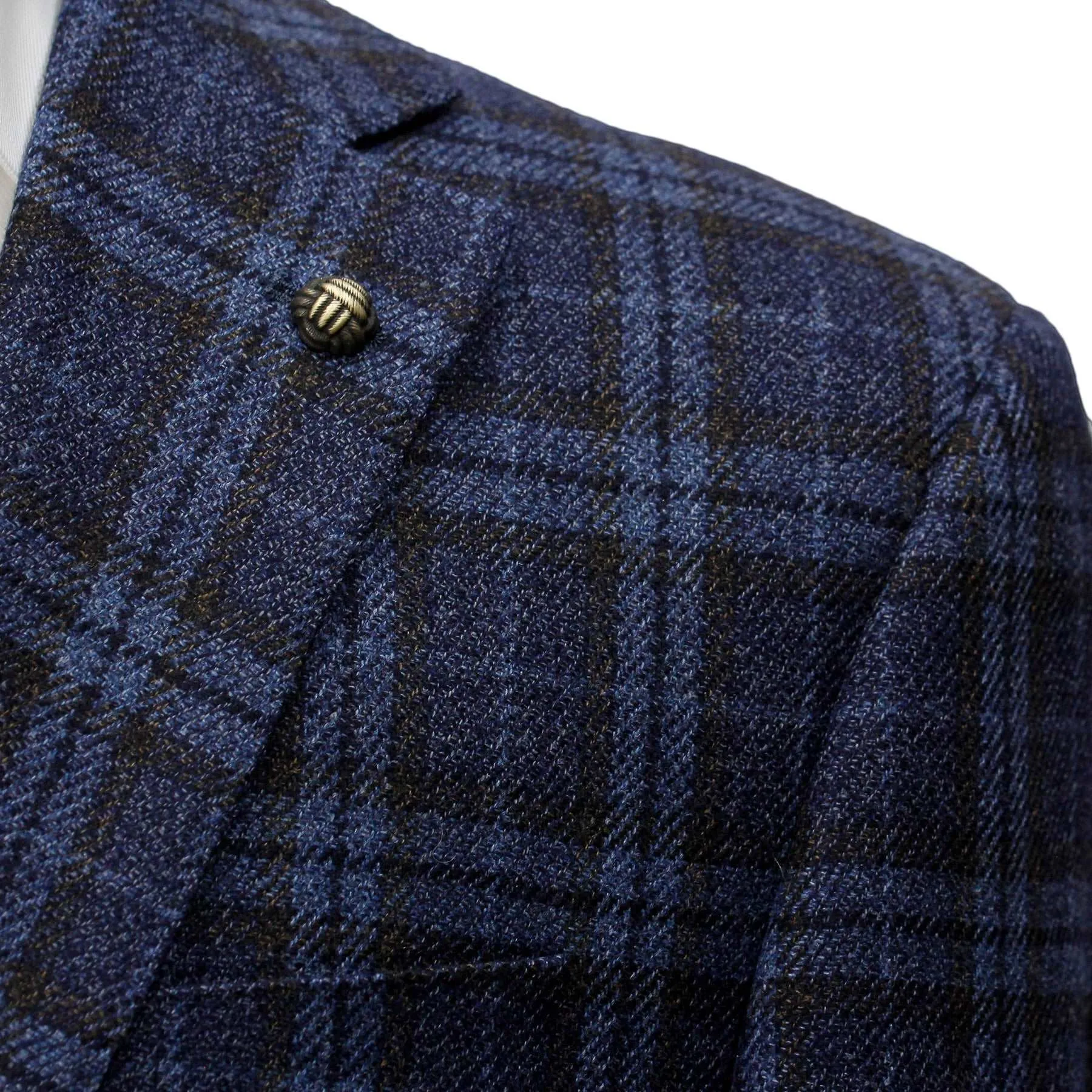 Blue Check Wool Silk Century Classic Fit Sport Coat - Jack Victor 1913 Collection