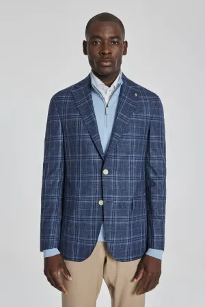 Blue Tonal Glen Check Midland Contemporary Fit Sport Coat - Jack Victor