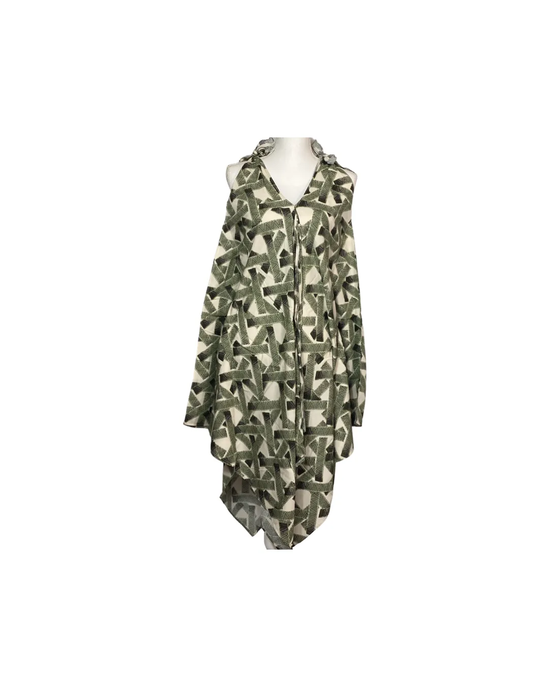 Cora Spearman Hawaii WOMENS Green Tribal Handkerchief Dress