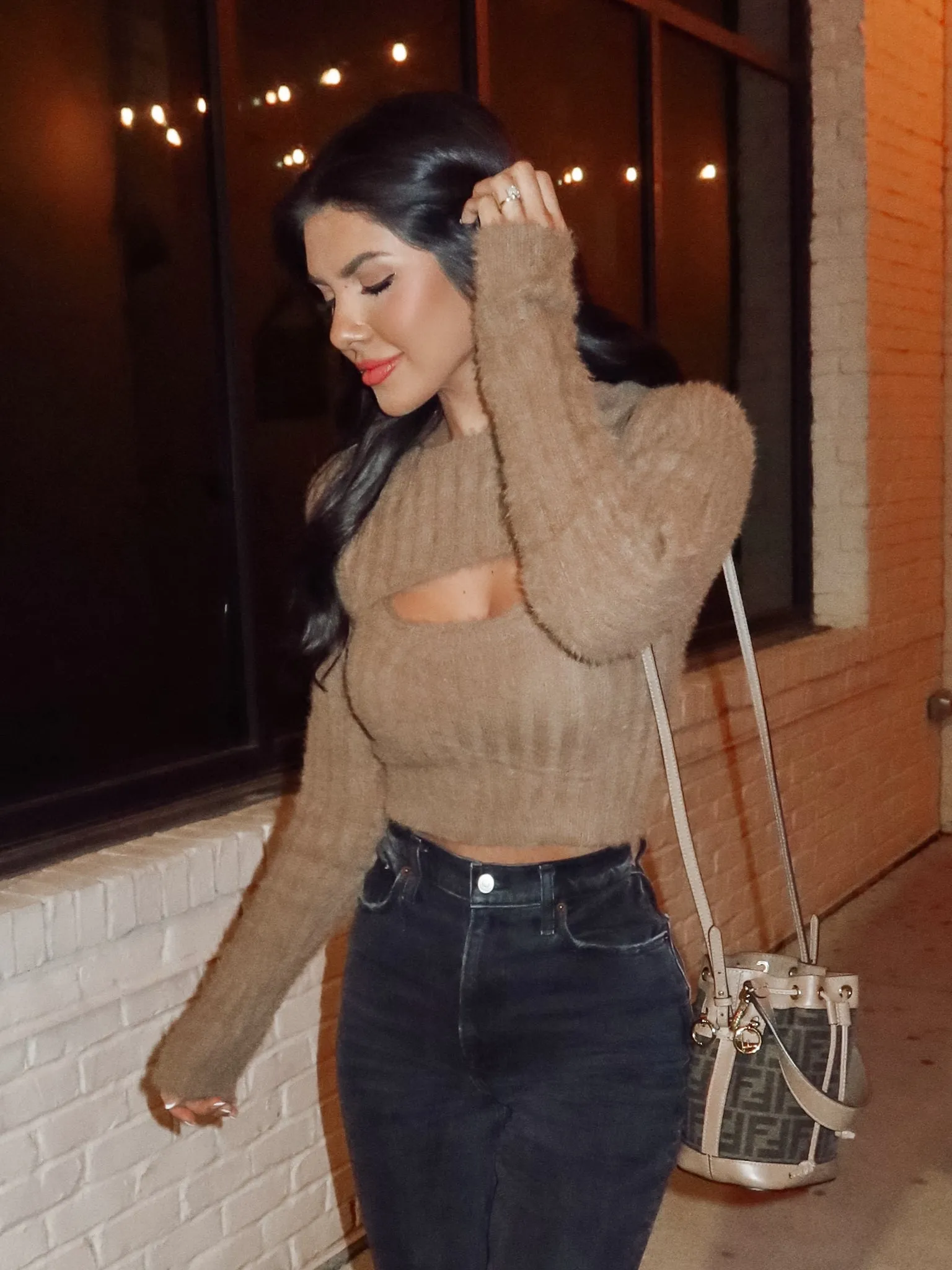 Espresso Martini Fuzzy Sweater Top