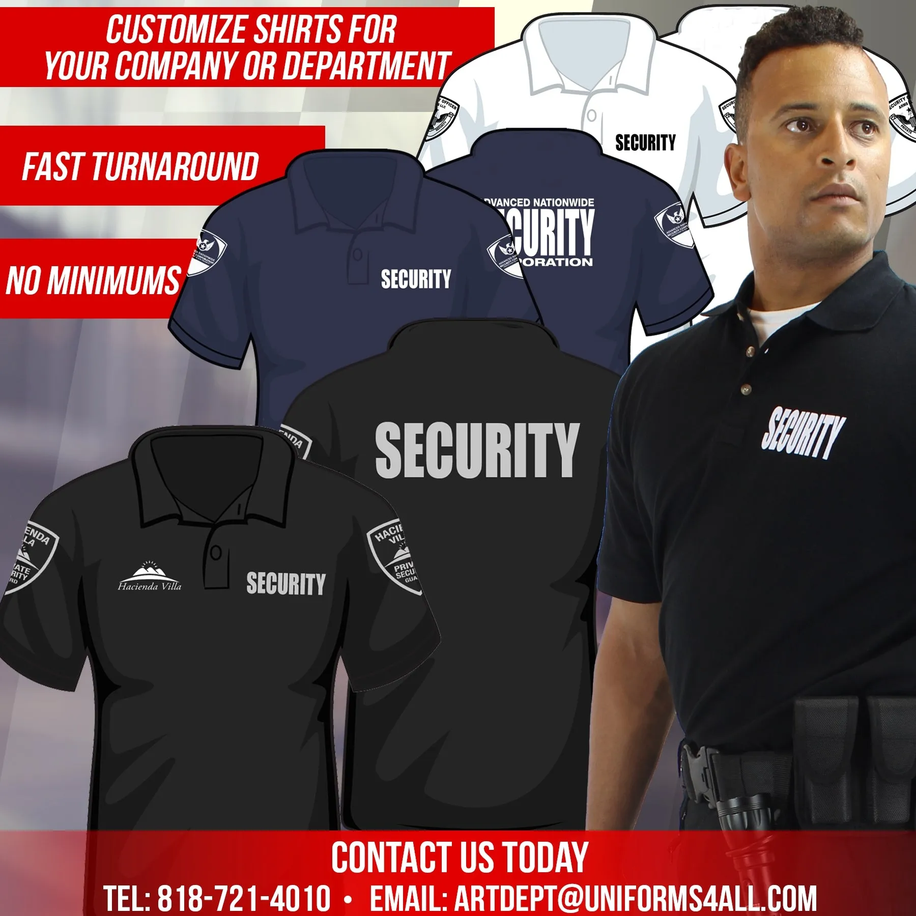 First Class Poly/Cotton Security Tactical Performance Polo Shirts