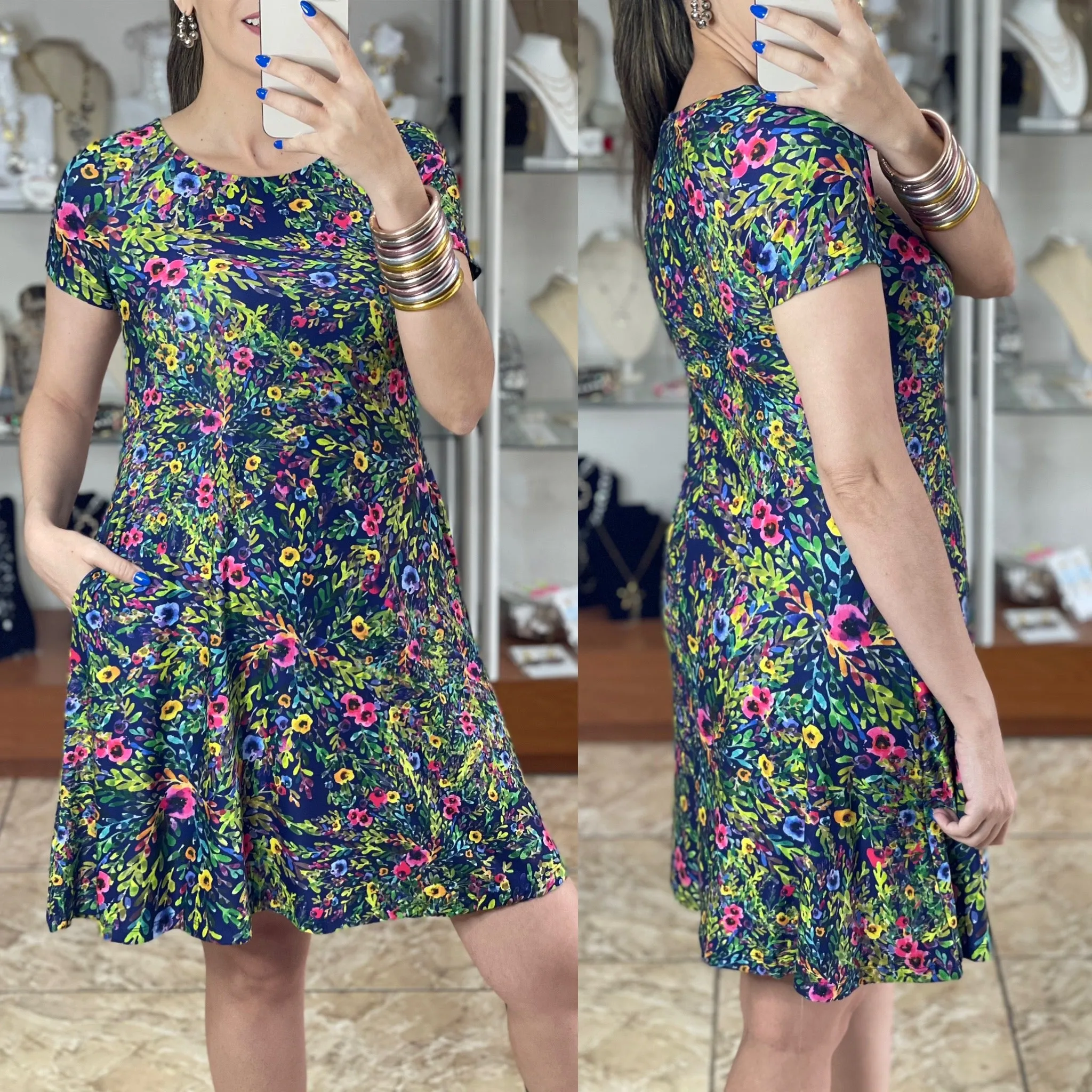 Floral Print A-Line Dress