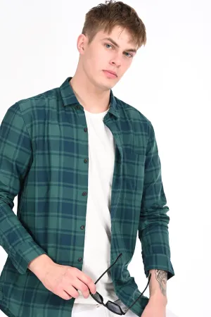 Green Checkered Casual Shirt