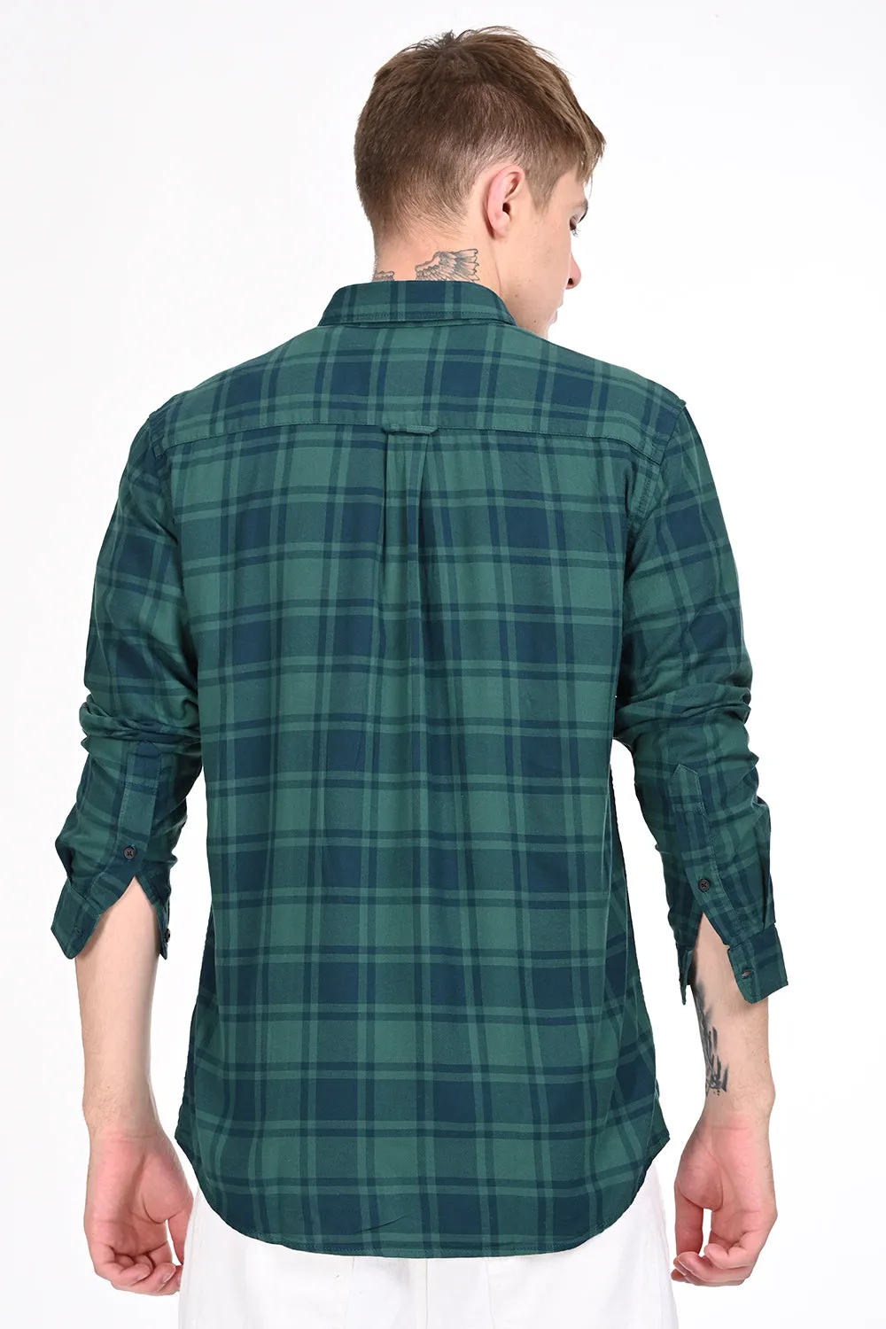 Green Checkered Casual Shirt