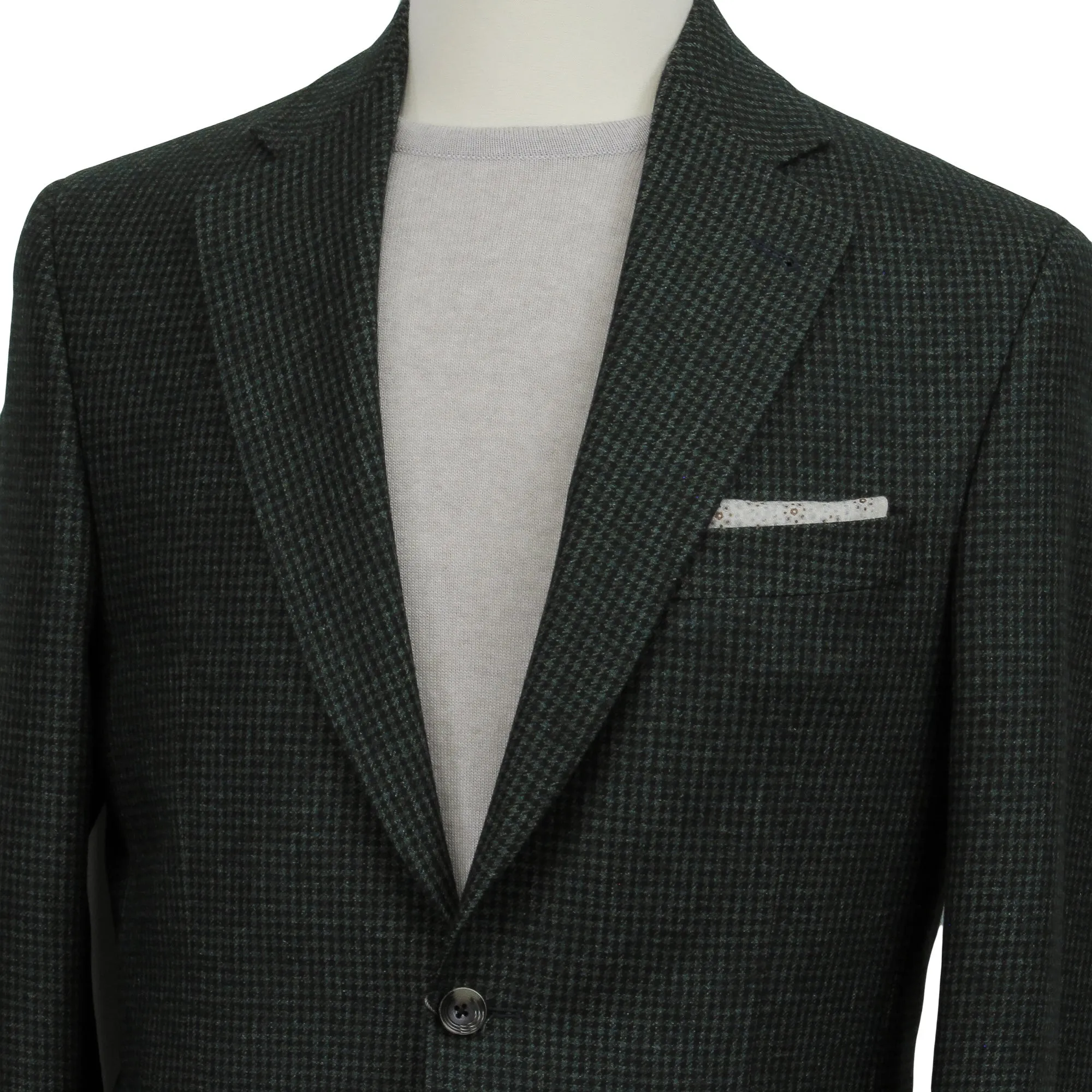 Green Micro-Houndstooth Wool/Mohair/Cashmere Myles Sport Jacket - Jack Victor