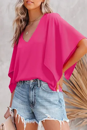 Hadley Flounce Bell Sleeve V Neck Blouse