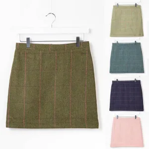 Helmsley Tweed Skirt Blue Check Tweed