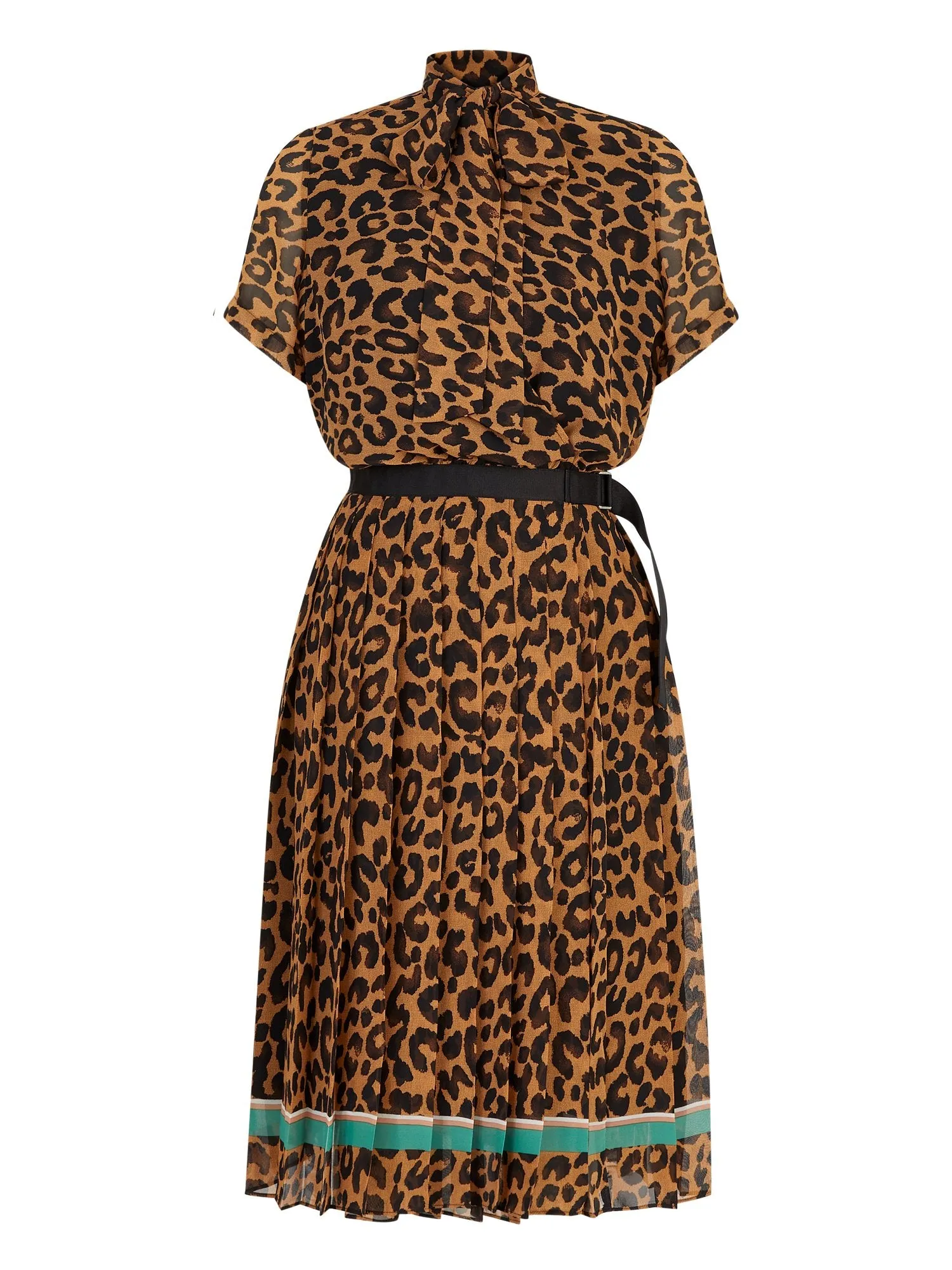 Leopard-Print Pleated Bow-Front Dress - The NY&C Legacy Collection