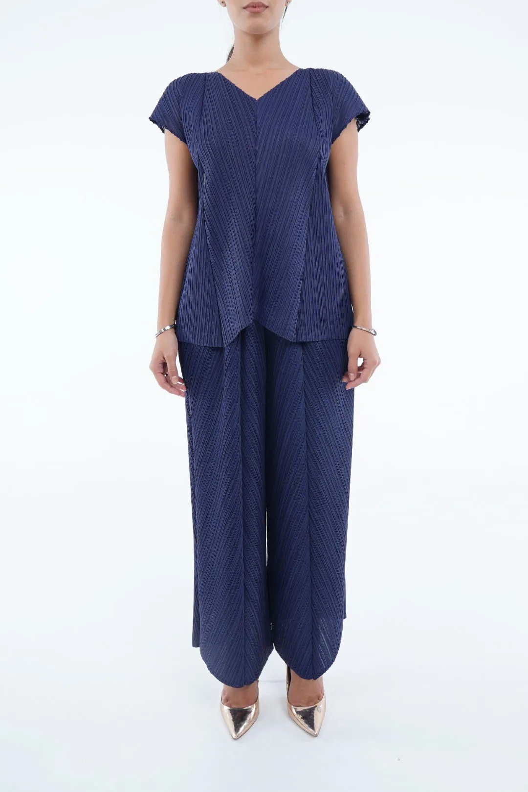 Madeline Short Sleeve with Loose Straight Pants Set