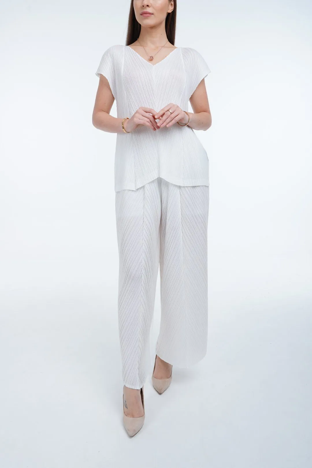 Madeline Short Sleeve with Loose Straight Pants Set