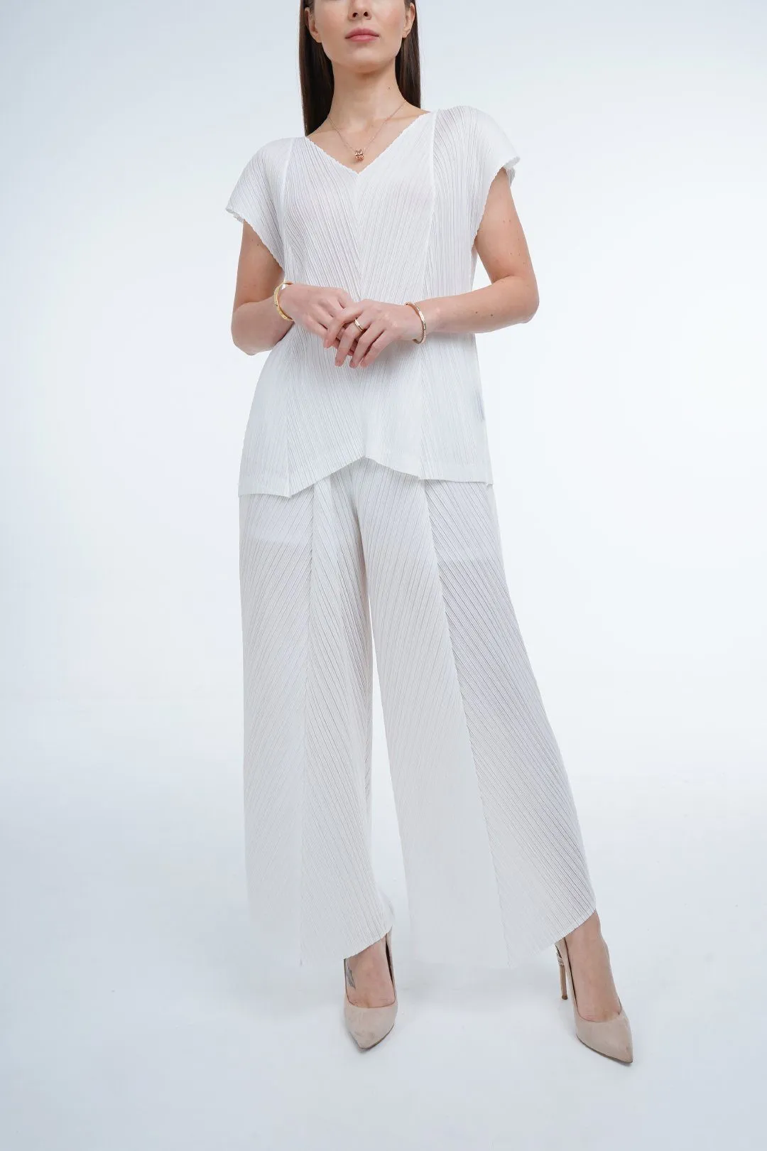 Madeline Short Sleeve with Loose Straight Pants Set