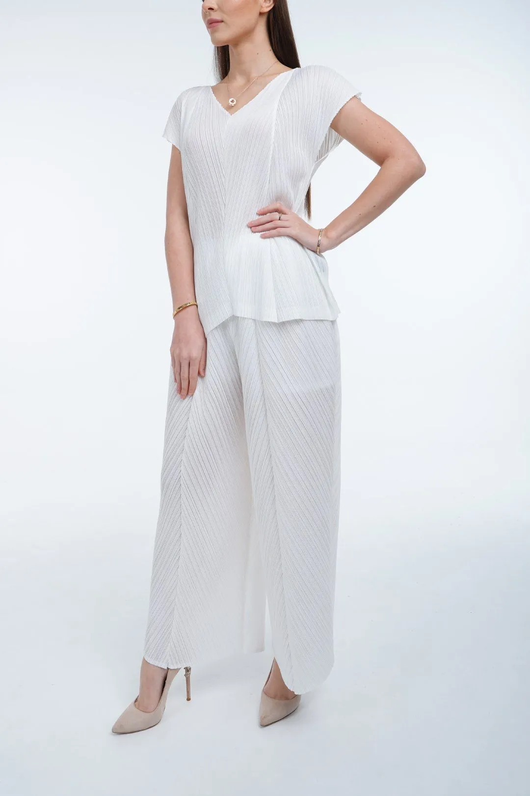 Madeline Short Sleeve with Loose Straight Pants Set