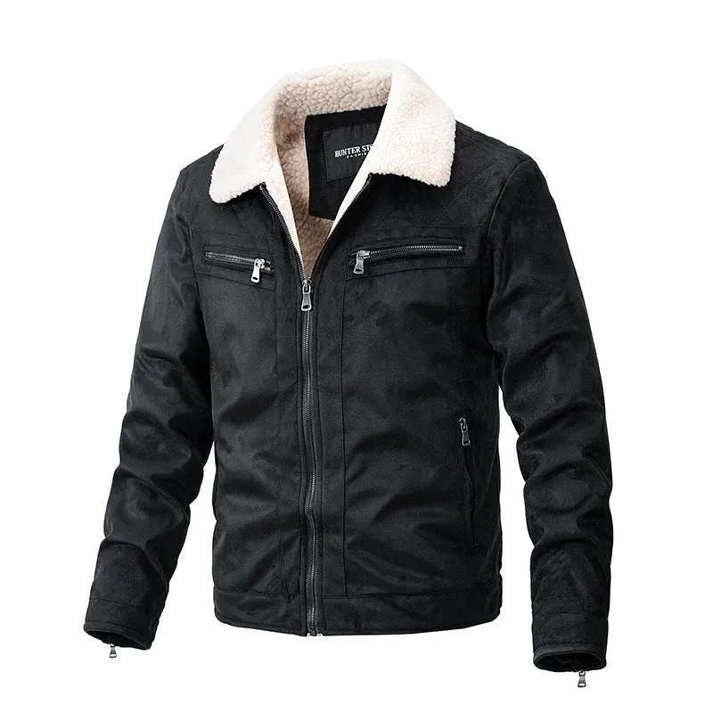 Men's Casual Winter Autumn Cardigan Fleece Jacket