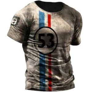 Mens Vintage Comfort Breathable Print T-Shirt