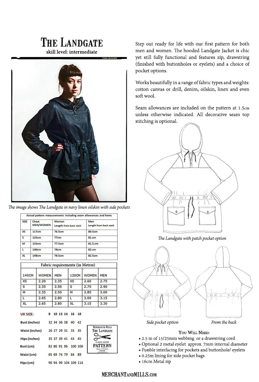 MERCHANT AND MILLS • The Landgate Jacket Sewing Pattern (Unisex)