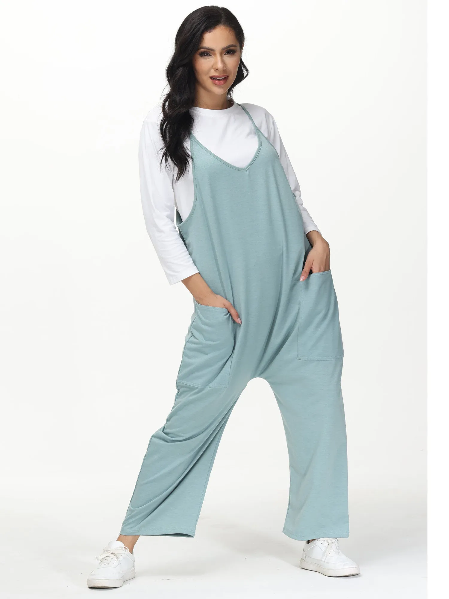 Mid Size Casual Everyday Jumpsuit with Pockets