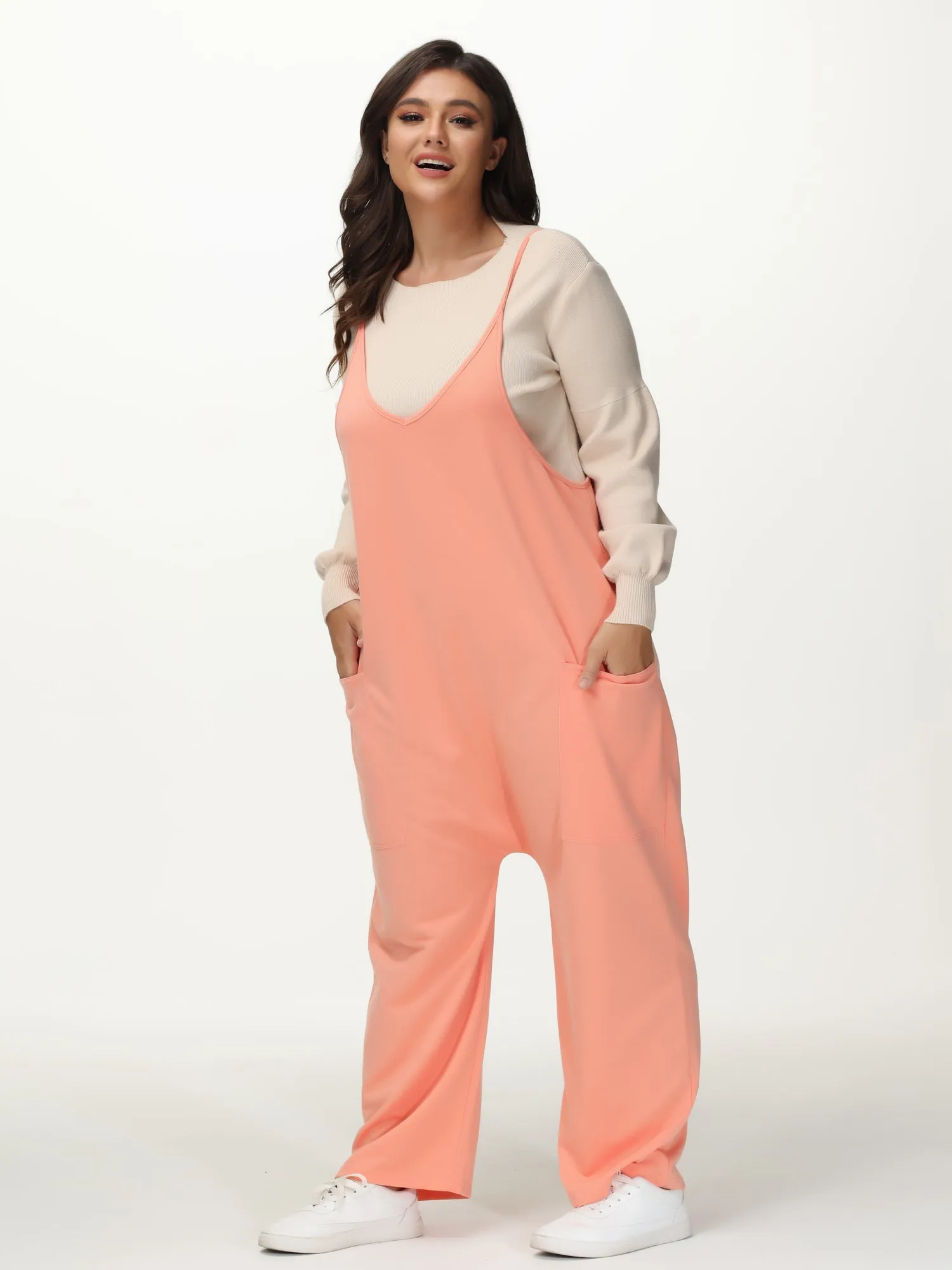 Mid Size Casual Everyday Jumpsuit with Pockets