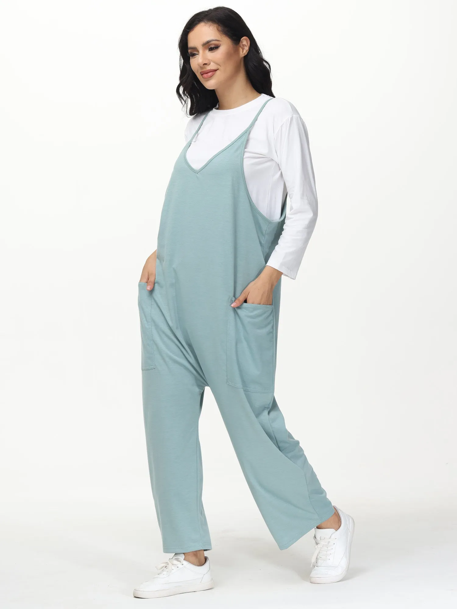 Mid Size Casual Everyday Jumpsuit with Pockets