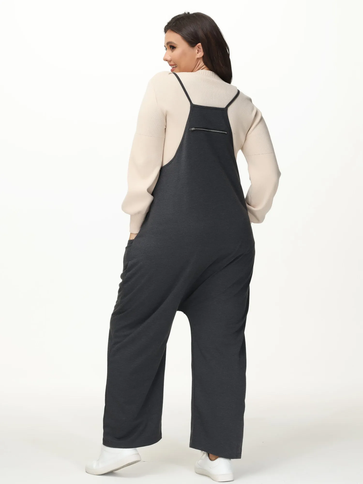 Mid Size Casual Everyday Jumpsuit with Pockets