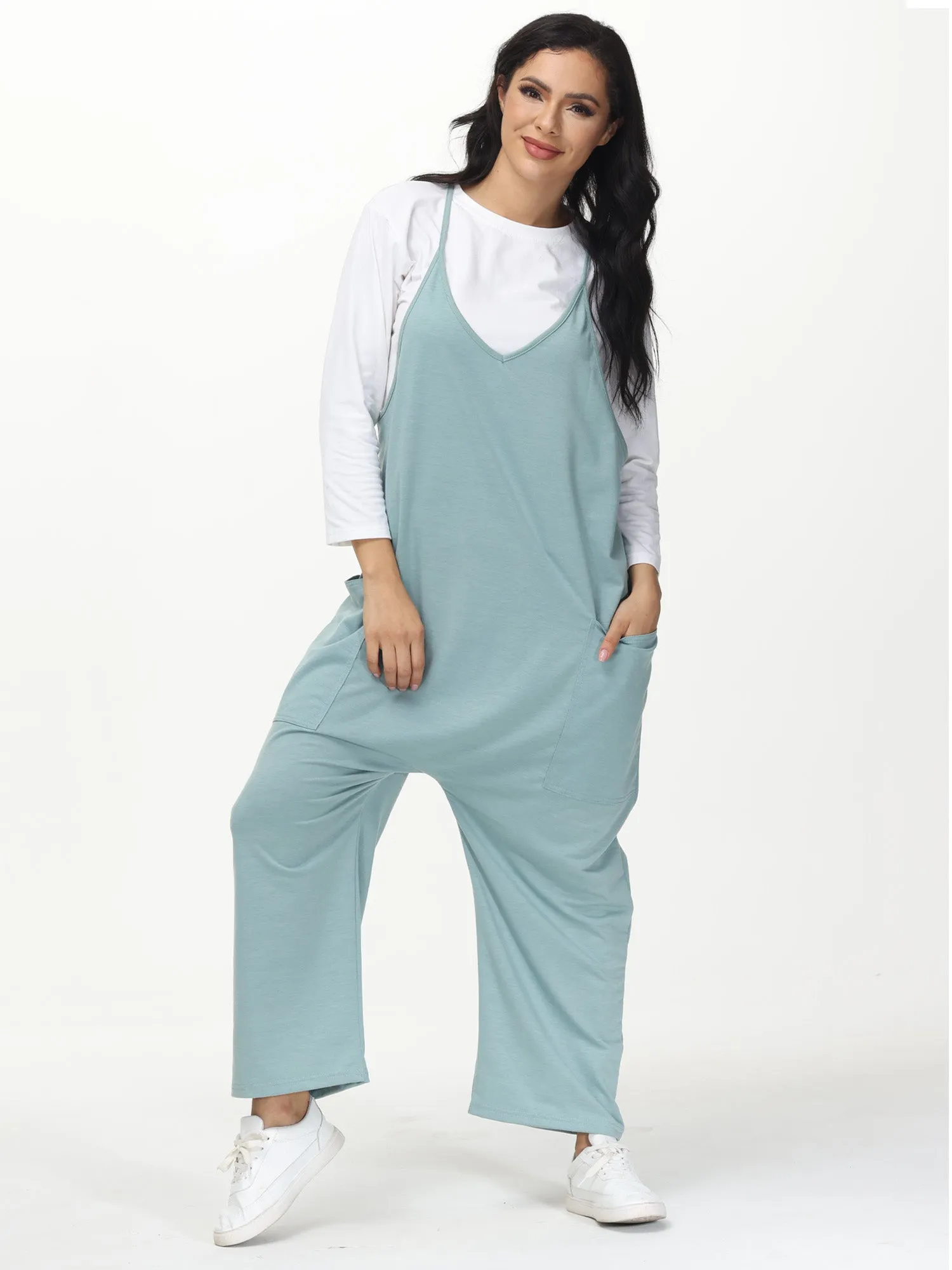 Mid Size Casual Everyday Jumpsuit with Pockets