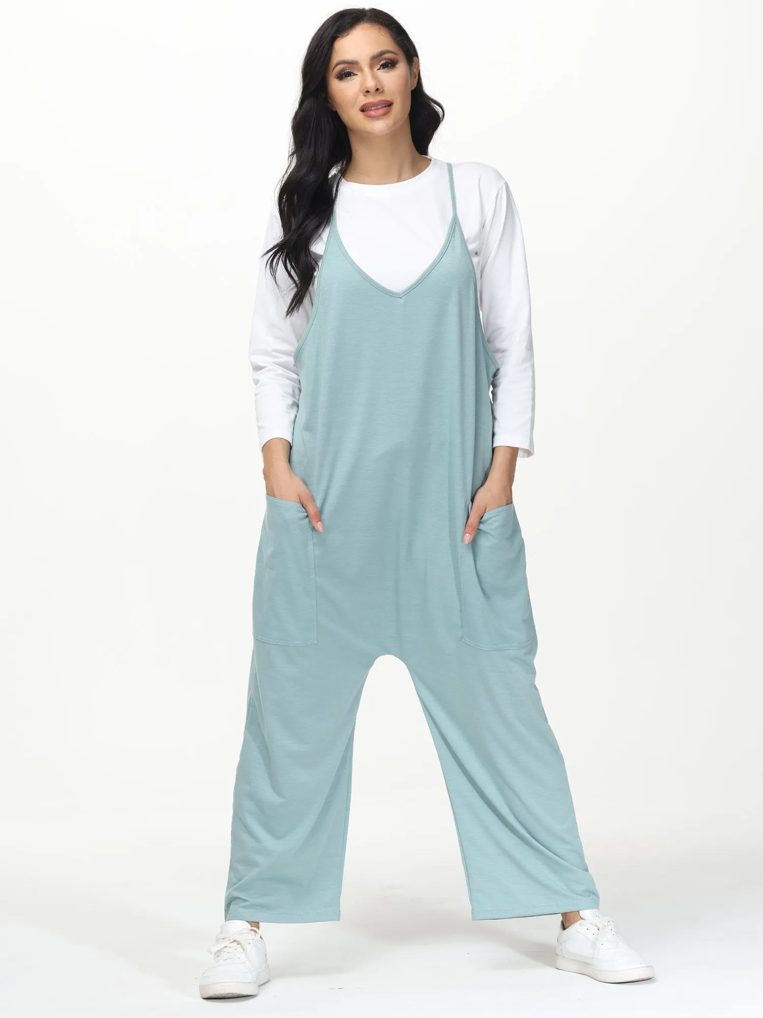 Mid Size Casual Everyday Jumpsuit with Pockets