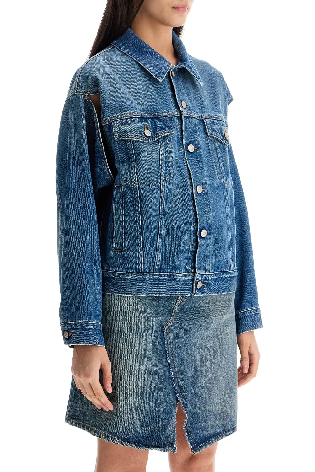 Mm6 Maison Margiela Denim Jacket With Slits