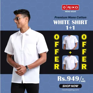 Mono Premium White Shirt Half Sleeve Buy 2 @ 949