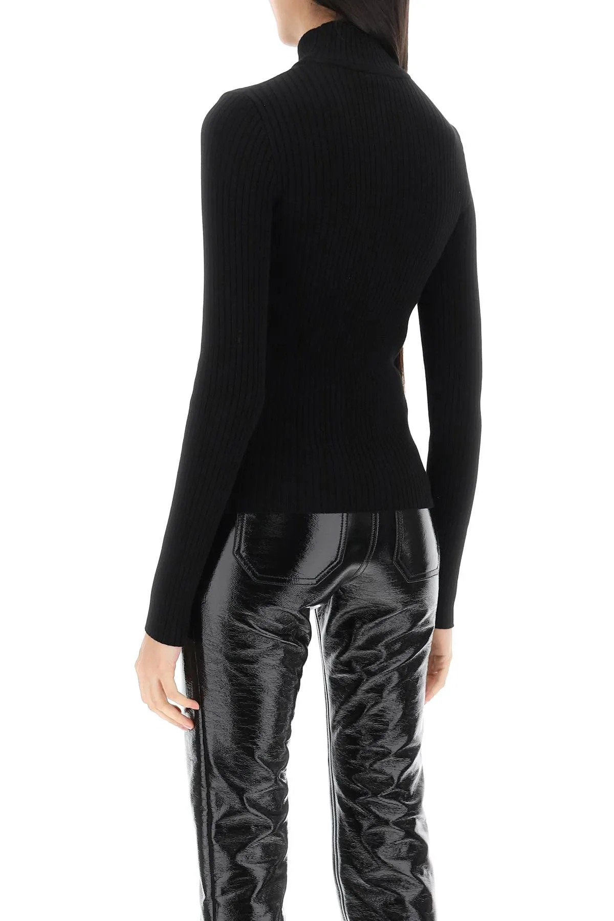 Re-edition Ribbed Funnel-neck Top