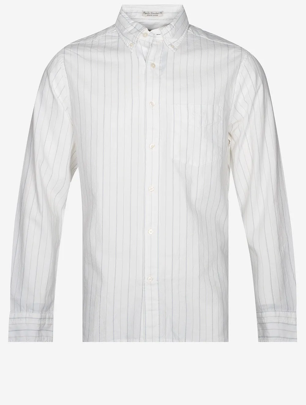 Regular Archive Oxford Stripe Shirt Eggshell