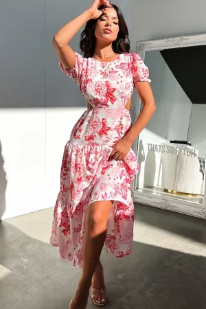 Sakia Midi Dress - Pink Floral