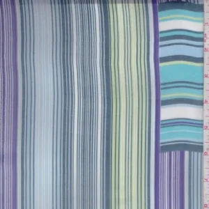 Slate/Purple/Sky Stripe Block Chiffon Fabric