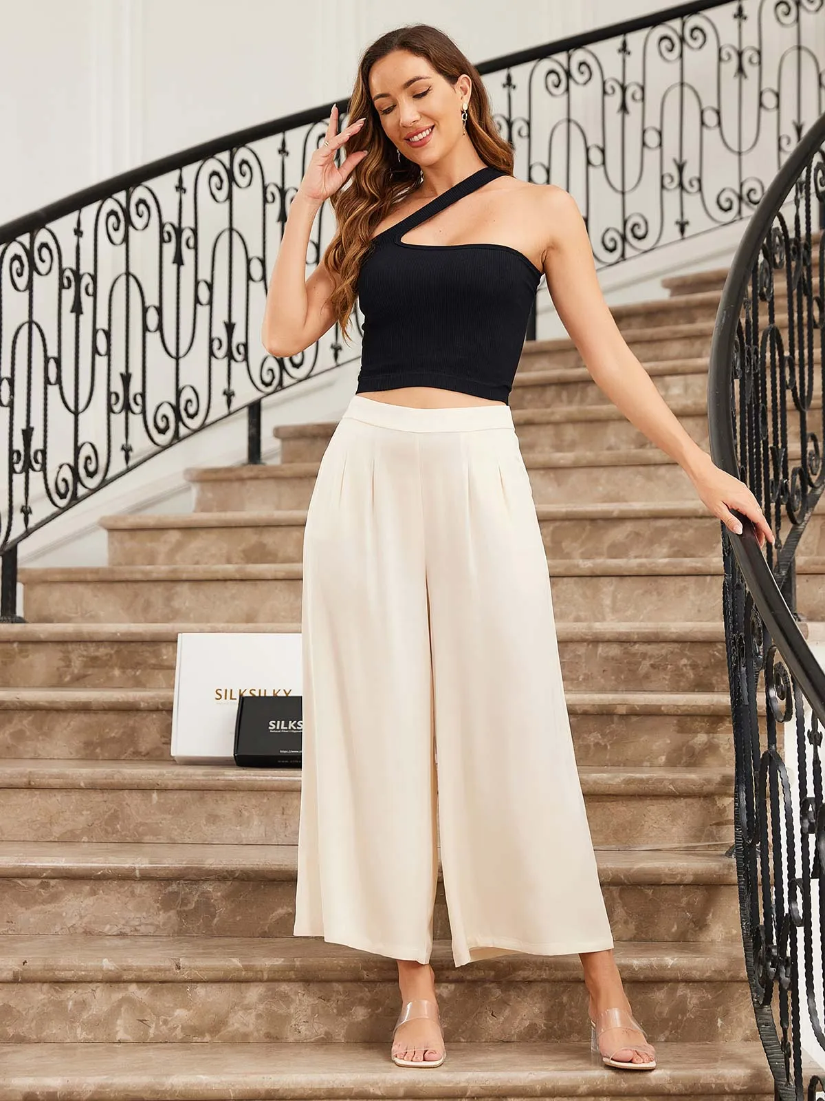 Smooth Silk Wide Leg  Pants