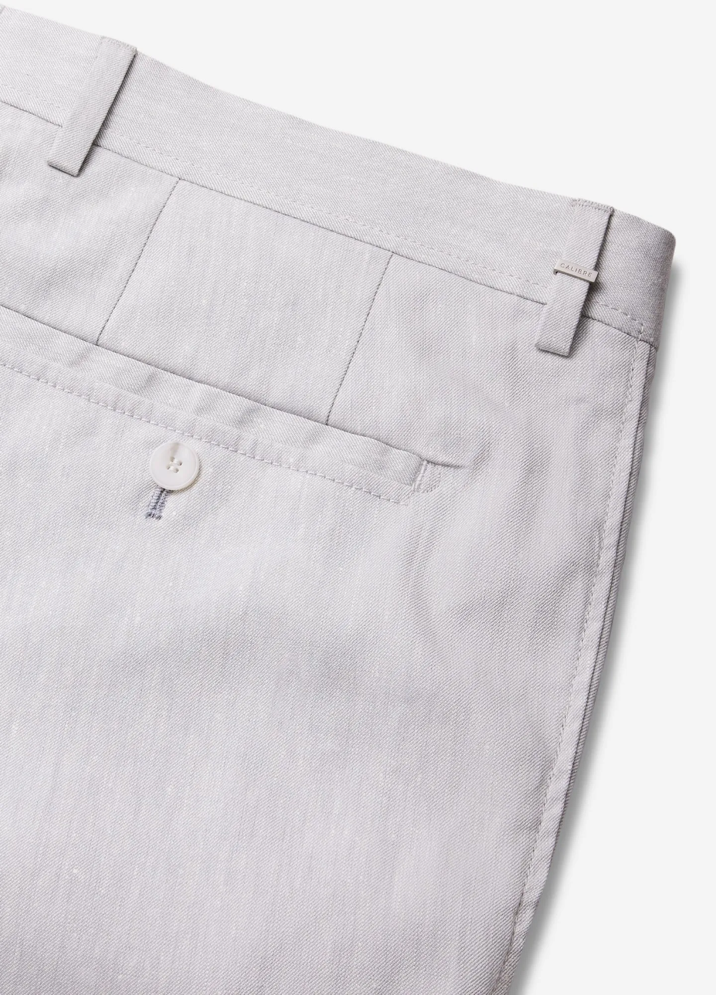 Stretch Linen Cotton Pants Silver