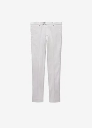 Stretch Linen Cotton Pants Silver