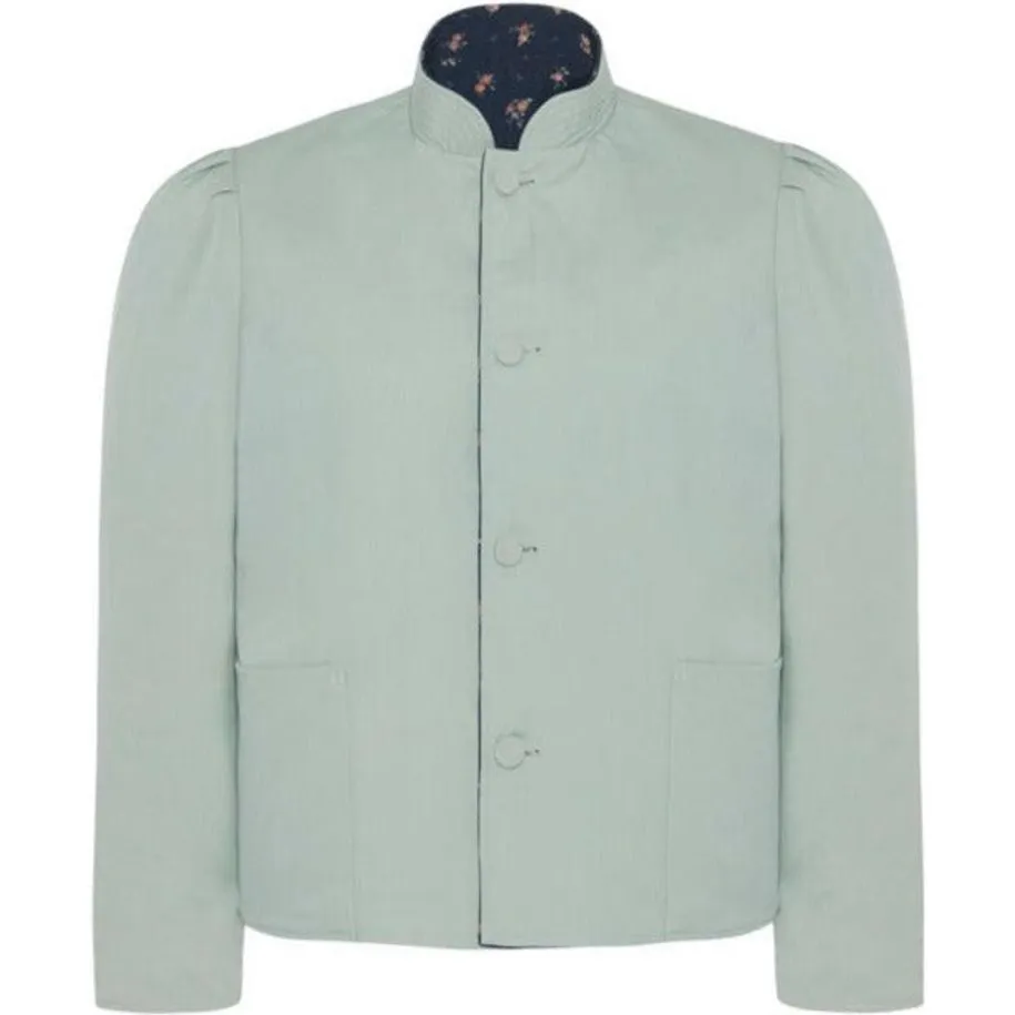 Women's Magic Jacket in Navy Rosebud & Celadon Twill by Casey Marks