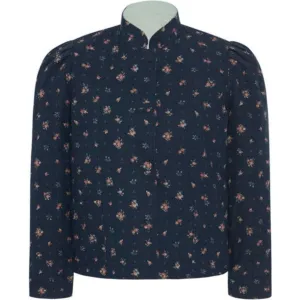 Women's Magic Jacket in Navy Rosebud & Celadon Twill by Casey Marks